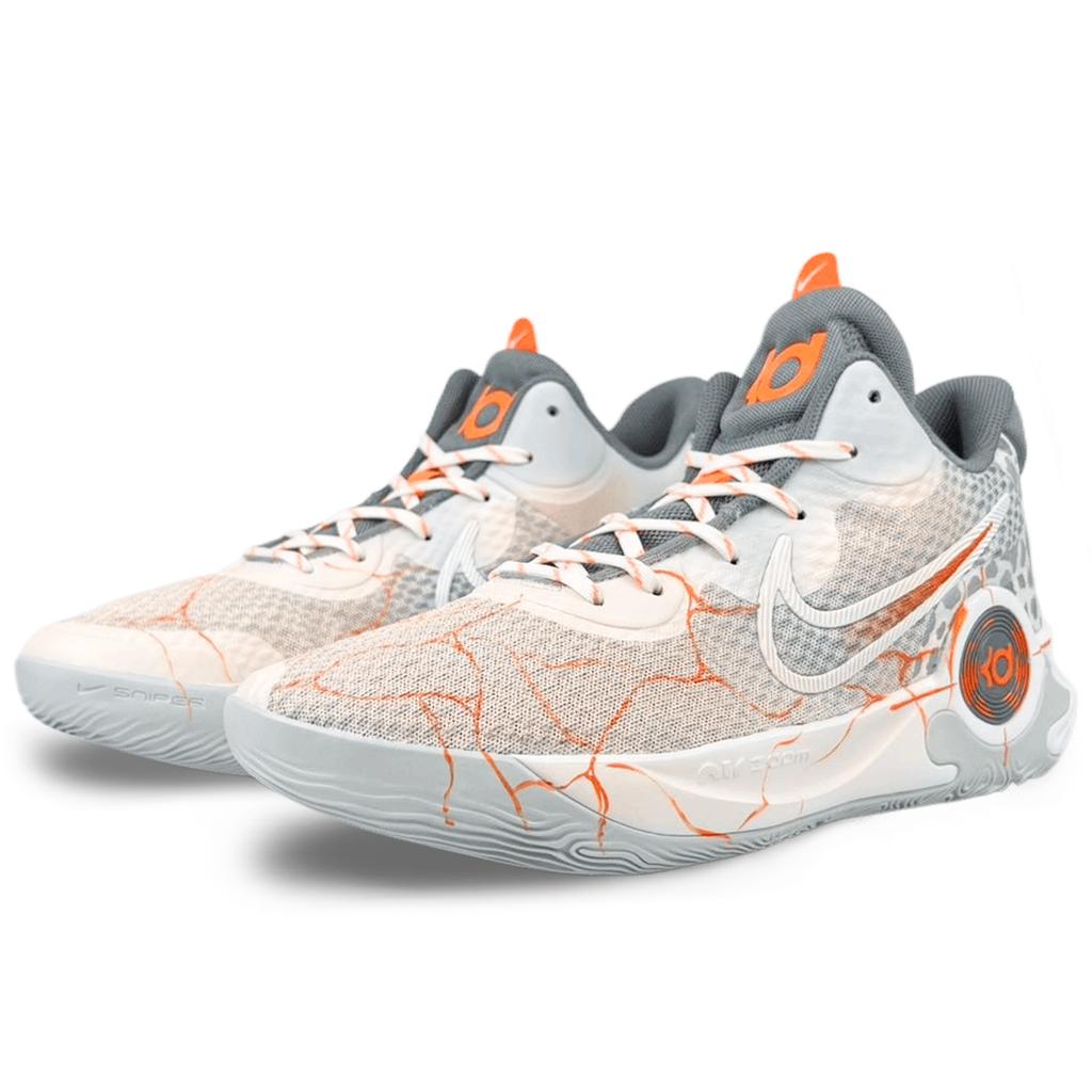 Nike Trey 5 Comfortable Cushioning Slip Resistant Abrasion Resistant Mid top Basketball Shoes Unisex Orange Gray CW3402-011(Team401-)