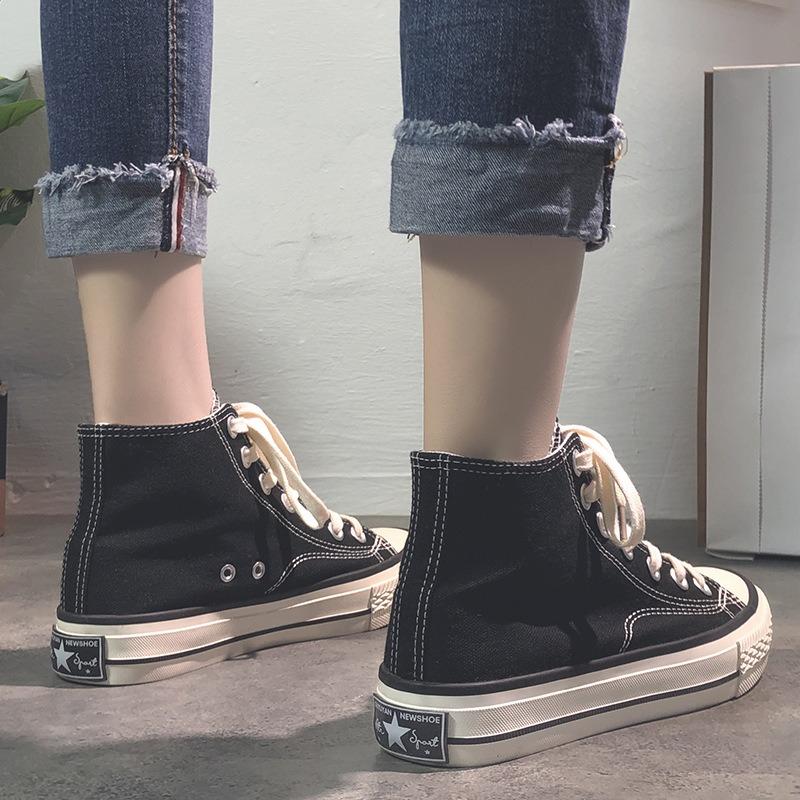 High-top canvas shoes student versatile board shoes new s women's shoes cloth shoes vulcanized shoes