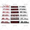 Car Styling 3D Metal Chrome Zinc Alloy Adhensive Emblem 6.0L 6.1L 6.2L 6.4L 7.0L 7.3L Body Trunk Fender Badge Accessory