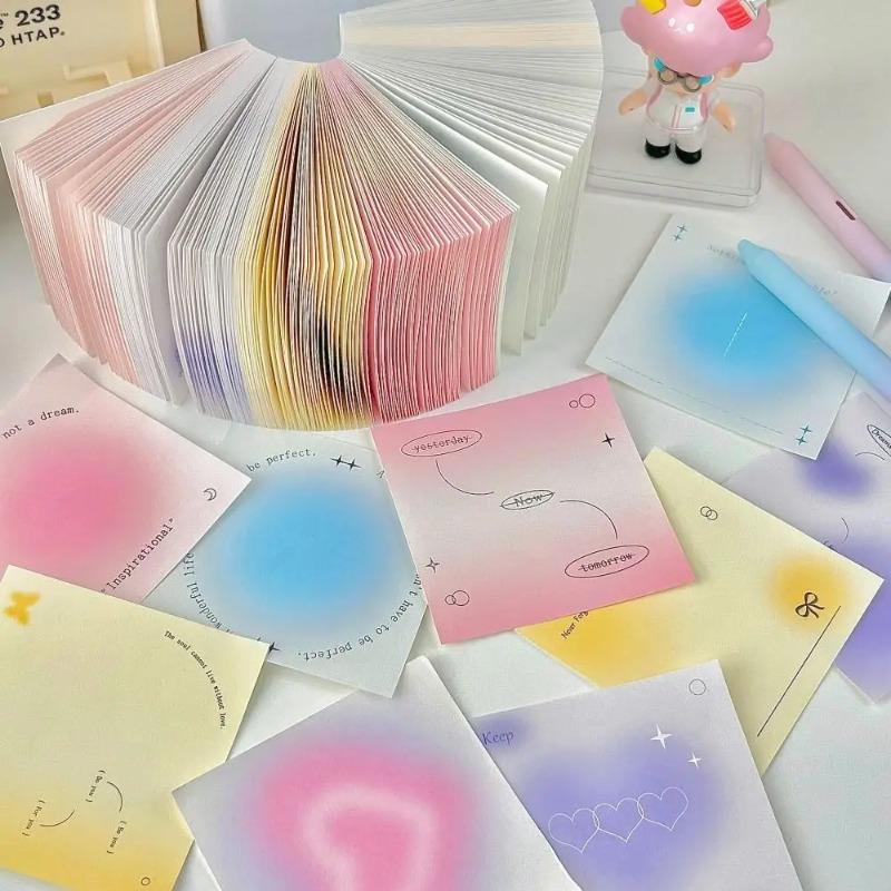 400Sheets High Quality Gradient Memo Pad Non-Sticky Dusk Sun Halo Note Paper Tearable Material Paper Stationery