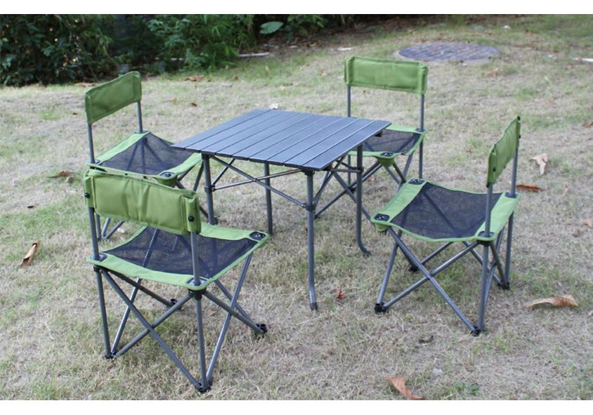 Folding Outdoor Table and Chair Set for Picnics, Beach, BBQ, and Self-Driving Tours