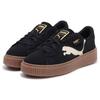New PUMA Suede Platform Cutout 'Black White Brown' Women's 397233-01
