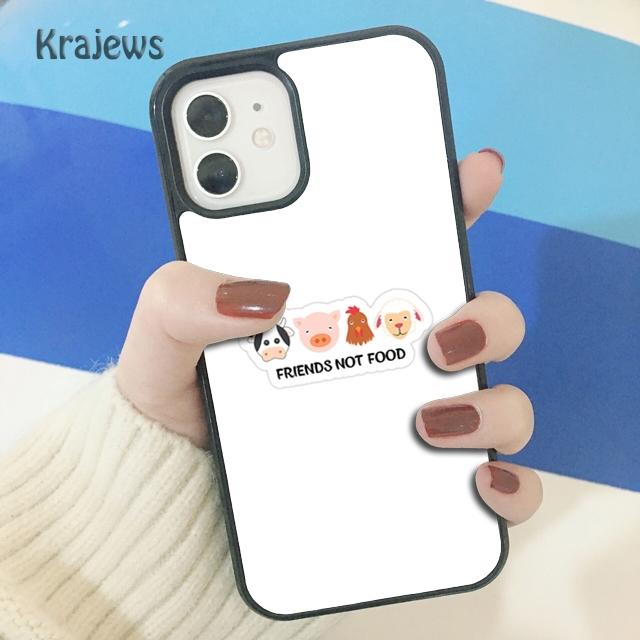 Krajews Vegan Friends Not Food Soft Phone Case Cover For IPhone 18 17 Air 16 15 14 plus 11 12 13 pro max coque Fundas