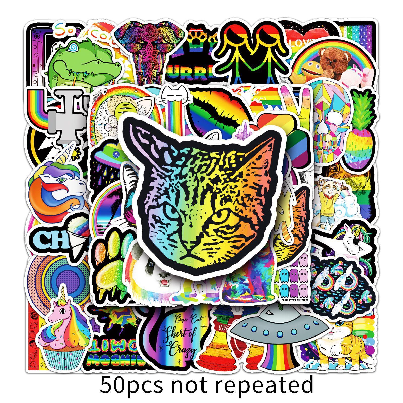 

50 Персонализированных Мультяшных Цветных DIY Граффити Наклеек Чемодан Скутер Ноутбук Наклейки для Украшения