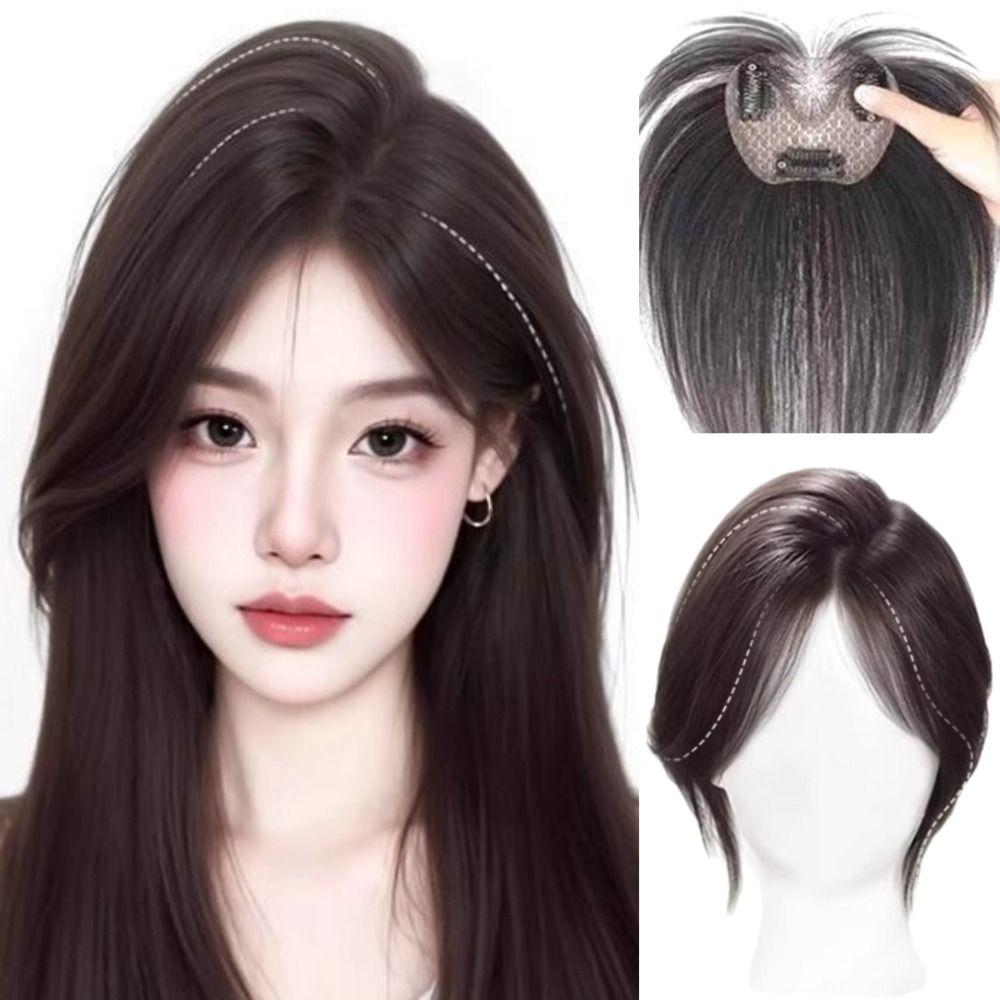 Fake Bangs Hair Toppers Wigs with Bangs Middle Part Fringe Hair Pieces Increase Hair Volume