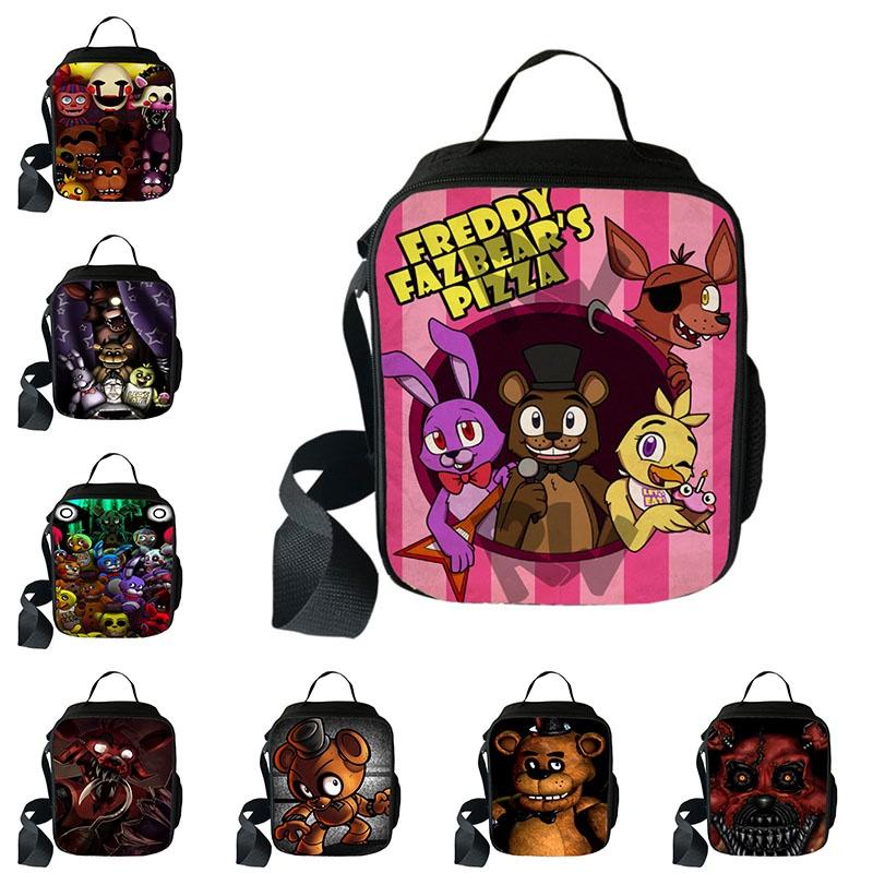 Torba śniadaniowa termoizolacyjna Five Nights At Freddy's o dużej pojemności i z kieszenią z siatki