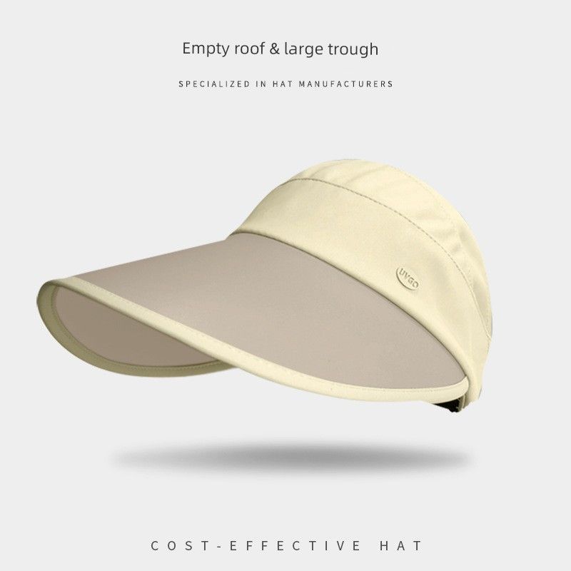 

Summer Sun Hat Children s UV Protection Can Tie High Ponytail Topless Hat Big Brim Full Cover Face Empty Top Sun Protection Hat E-646 khaki