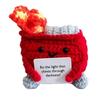 Crochet Dumpster Fire Emotional Support Plush with Positive CardA Comforting and Encouraging Gift