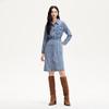 VEROMODA 2025 Lapel Distressed Single-Breasted Midi Dress