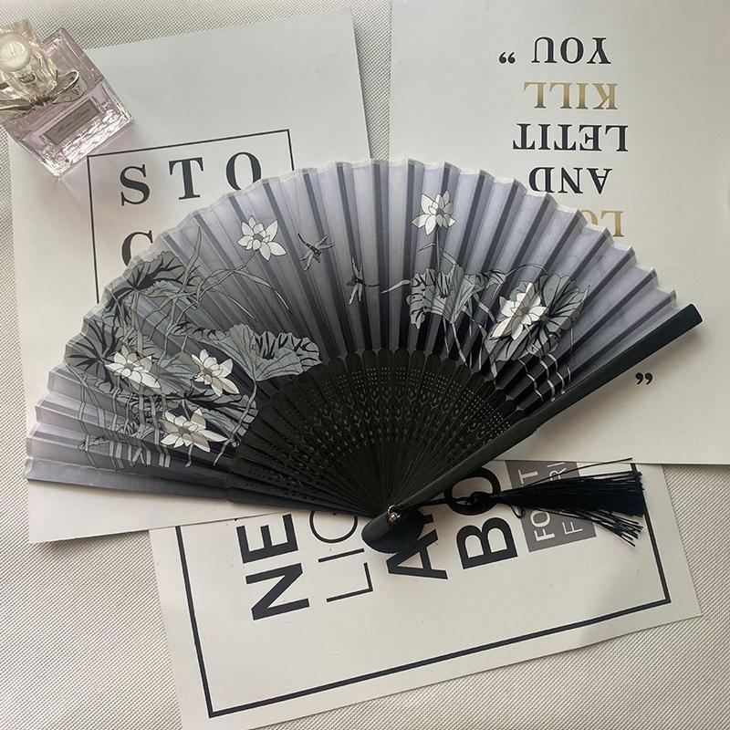 Folding Hand Fans Painting Drawing Decorative Fans Photo Props Hand Fans for Women Dance Fan Wedding Party Home Decor