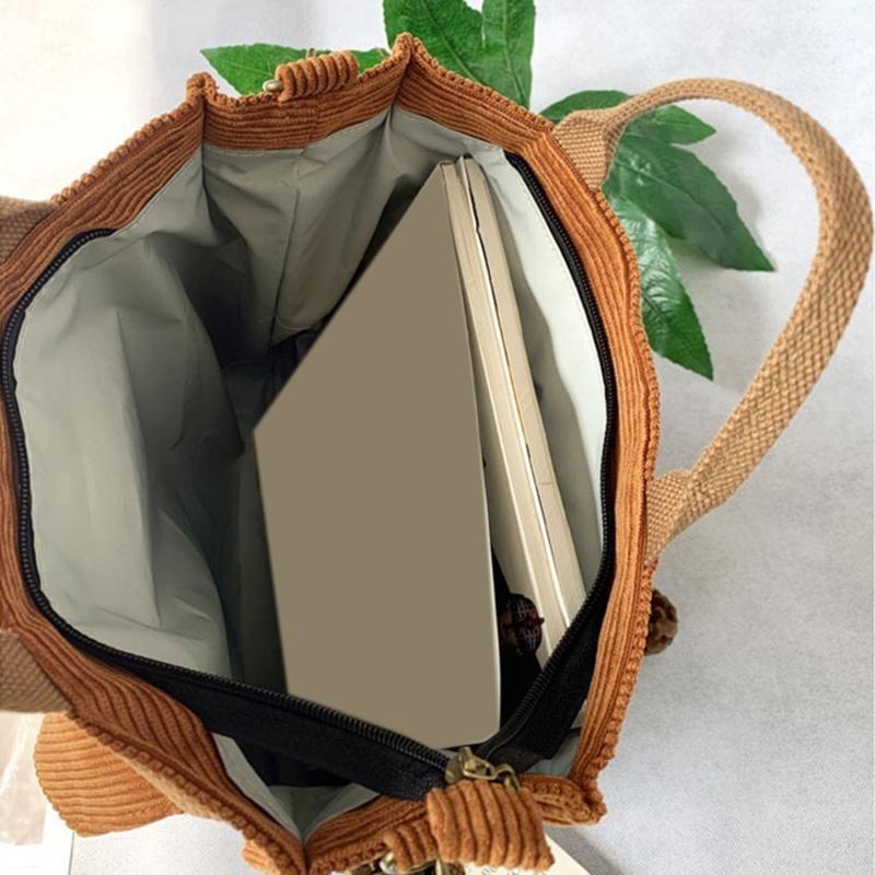 Модная женская тканевая сумка на плечо — фото 4