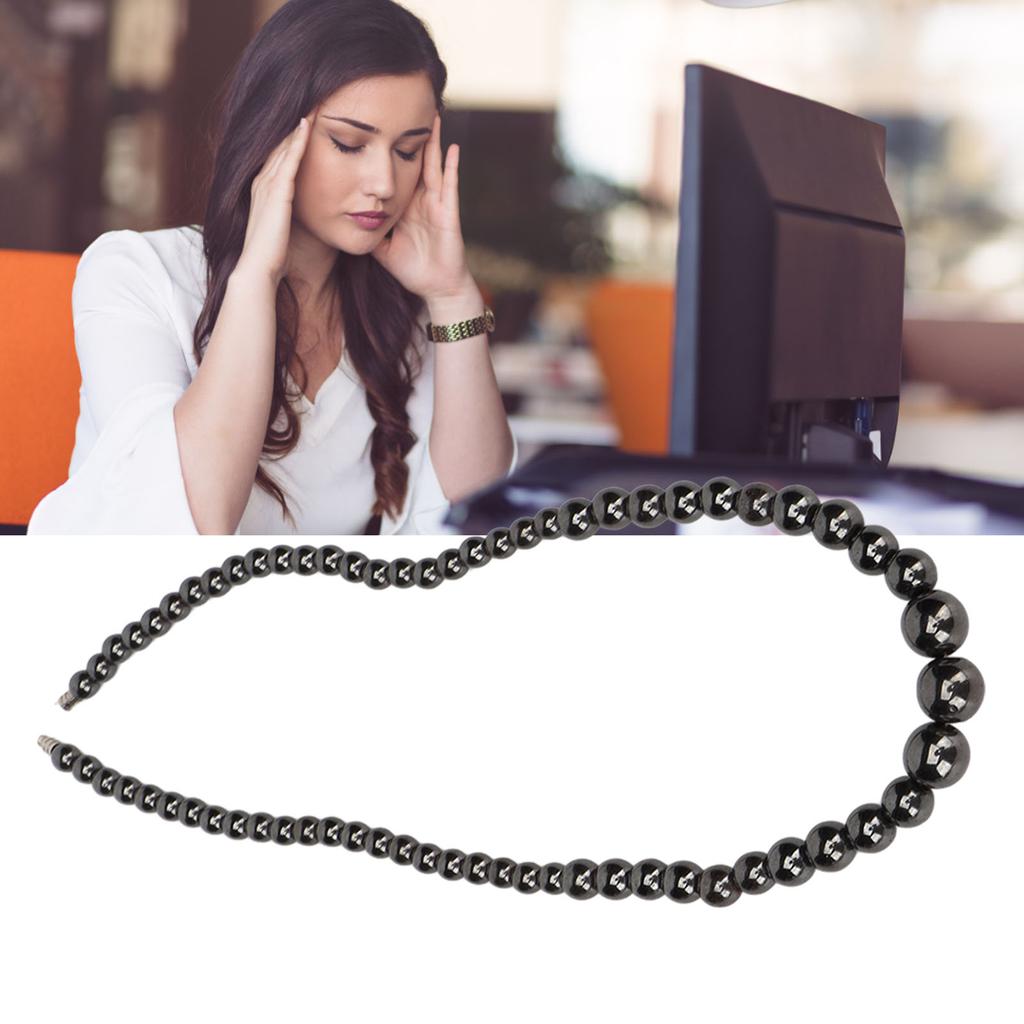 Terahertz Beaded Necklace Men Women Fashionable Purify Fatigue Relief Energy Stone Necklace for Work
