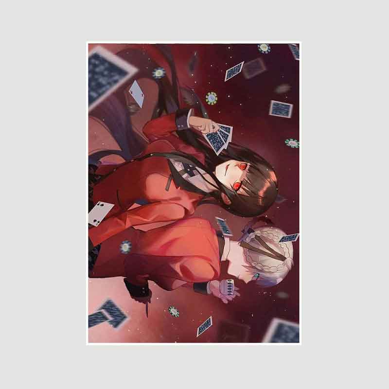 Classic Anime Kakegurui Posters Retro White Paper Manga Figure Poster Decor Prints Clear Image Bedroom Bar Decoration Art Painting Decorative Pictures