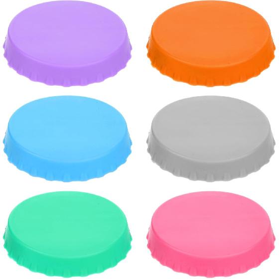6PCS Beer Can Toppers for Soda, 2.5 Inch Silicone Soda Lids for Cans, Reble Soda Can Lid Topper, Spill Proof Drink Covers Lids, Colorful Cans Saver