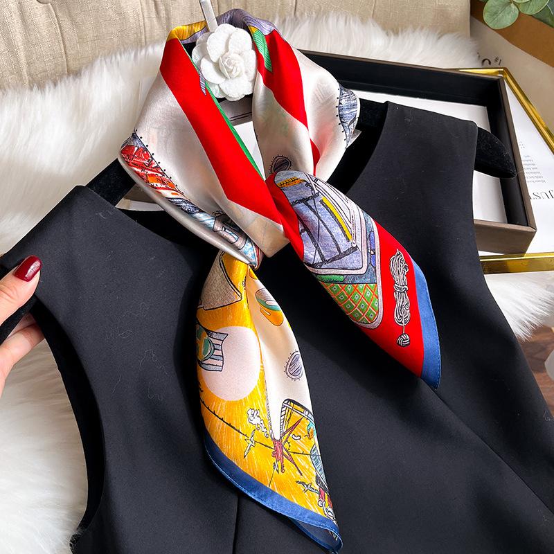 Natural Silk Scarf Women Square Neck Shawls Wraps For Ladies Foulard Scarves Pashmina Female Hijab Bandana Bufanda Poncho