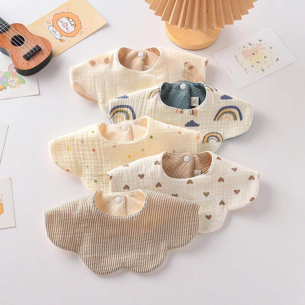Pure Cotton Gauze Baby Feeding Bib Breathable Saliva Towel New Drool Bib  For Newborn Toddler