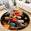 1pc Mario Adventure Office Round Area Rug, Indoor Mat Suitable For Office, Bedroom Living Room Home Decor, Room Deco,  Offic a0928184