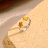 Ins Wind Gold Stainless Steel Open Ring Light Luxury High Sense Simple Star Ring Does Not Fade Jewelry