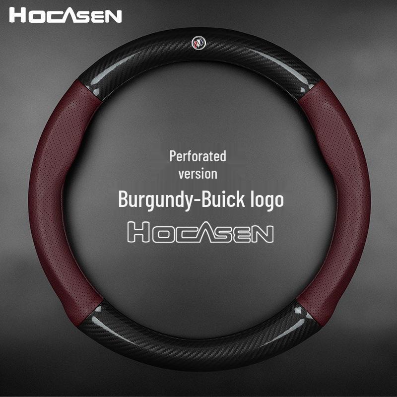 Buick Steering Wheel Cover for Envision, Regal, Excelle, Encore - Carbon Fiber Leather