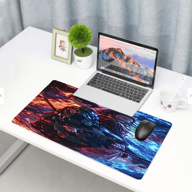 Demon Slayer Print Mouse Pad, Anti‑Slip Desktop Keyboard Mat, for PC Laptop Gaming Working Daily Use, Cool Festival Surprise Gift