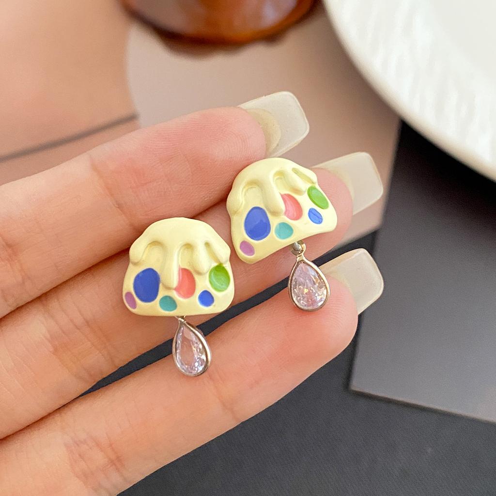 Fun And Colorful Palette Stud Earrings Women'S Niche Personality Design Earrings Fashion Casual Commuter Earrings
