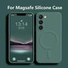 For Luxury Liquid Silicone Magnetic Case For Samsung Galaxy S24 S 24 S23 Ultra Plus S24Ultra For Magsafe Cases Wireless Charge Cover