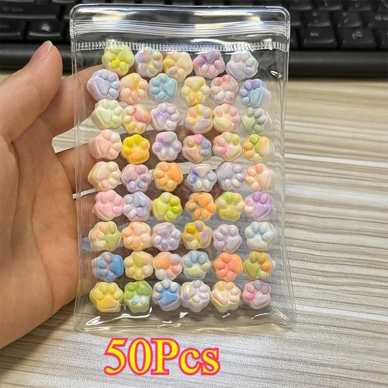 100pcs Kawaii Mini Cat's Paw Squishy Toy Silicone Soft Colorful Cat Paw Mochi Stress Relief Squishy Fidget Toy for Adult Gift