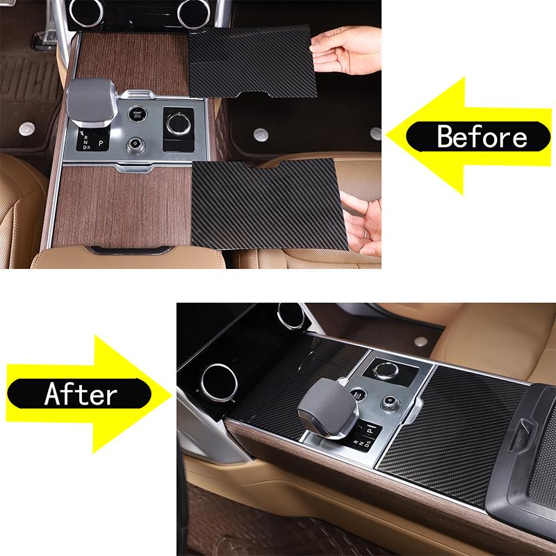 ABS Carbon Fiber For Range Rover Vogue L460 -25 Central Control Water Cup Holder Decoration Panel Cover Trim Car Accessories