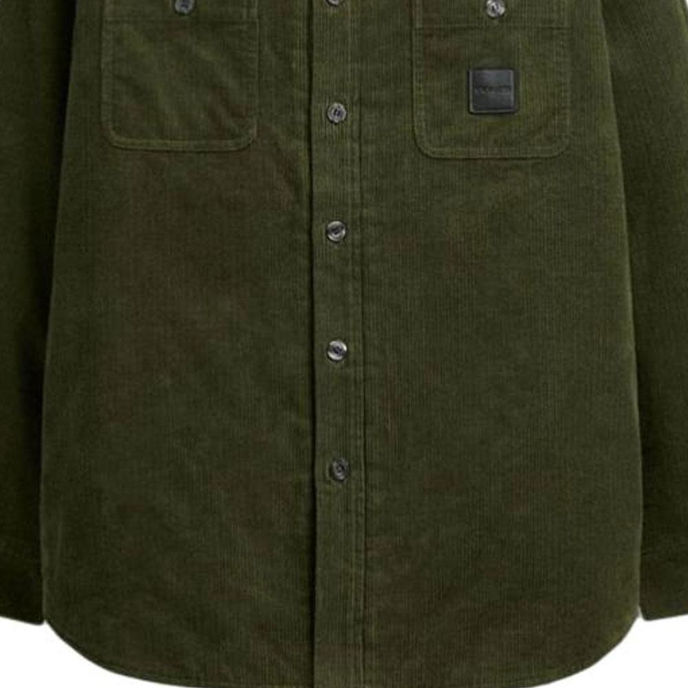 Coach Solid Color Lapel Single-Breasted Long Sleeve Jacket Men jackets Green CU456-CCF