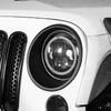 Hooke Road Matte Black Headlight Bezels and Headlight Cover Trims for Jeep Wrangler