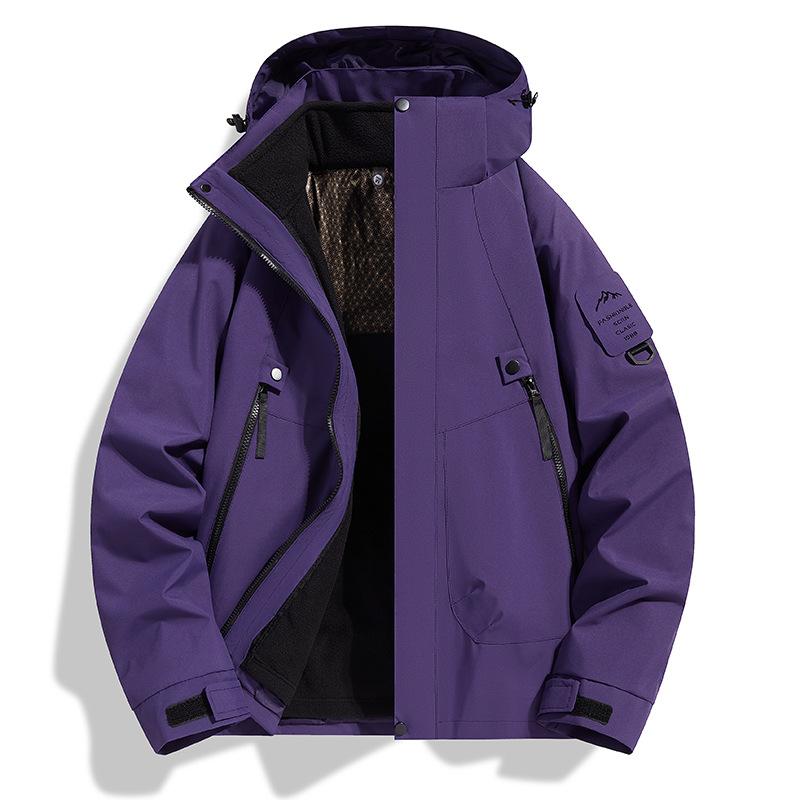 [Stall] Three-in-one Spring New Men's Mountain Style Hooded Tooling Jacket Jacket Men's and Women's Anti-wear