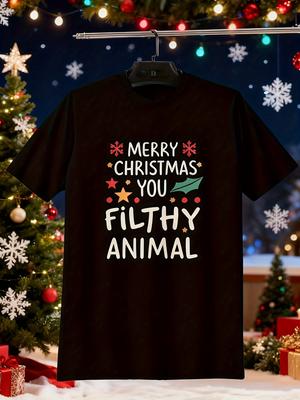Plus Size Mens Merry Christmas You Dirty Animal TShirt