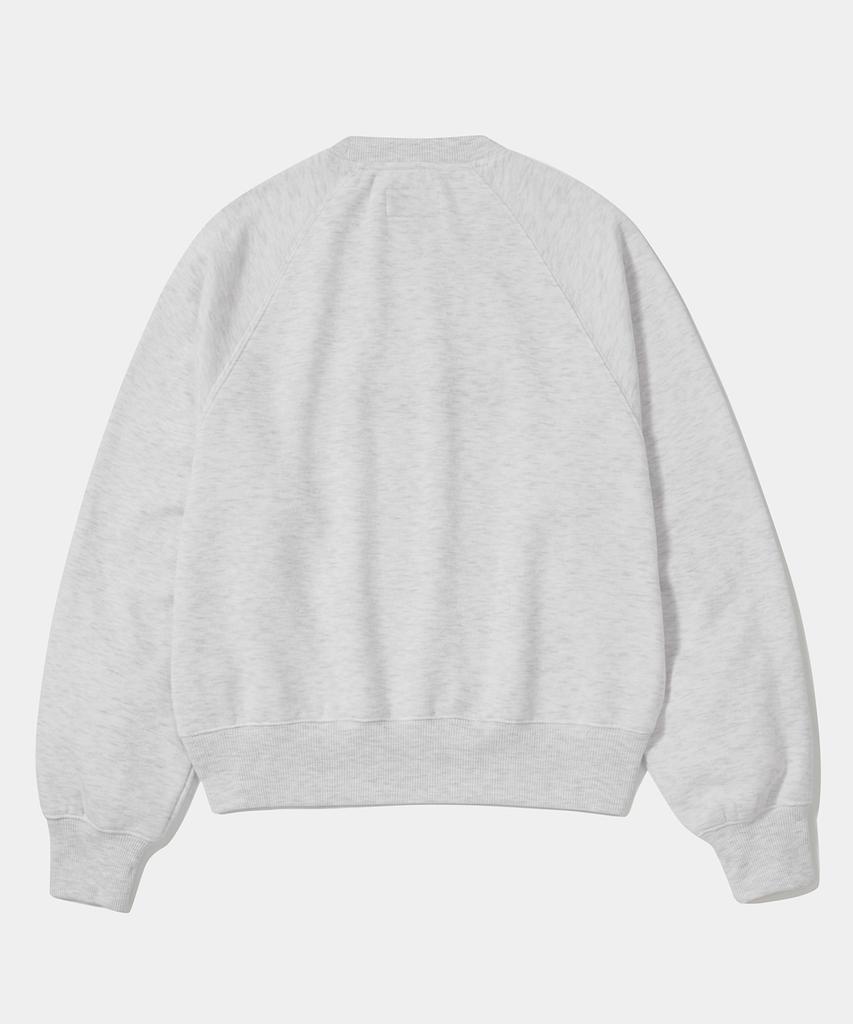 COLUMBIA UNIVERSITY 8Bit Crop Fleece Women Crew Neck _Light Gray