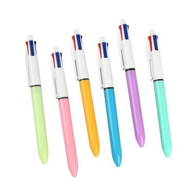 6 Stück Shuttle Pen 1,0 mm Kugelschreiber 4 in 1 Einziehbarer Kugelschreiber Mehrfarbiger Stift Schreibwerkzeug für Studenten