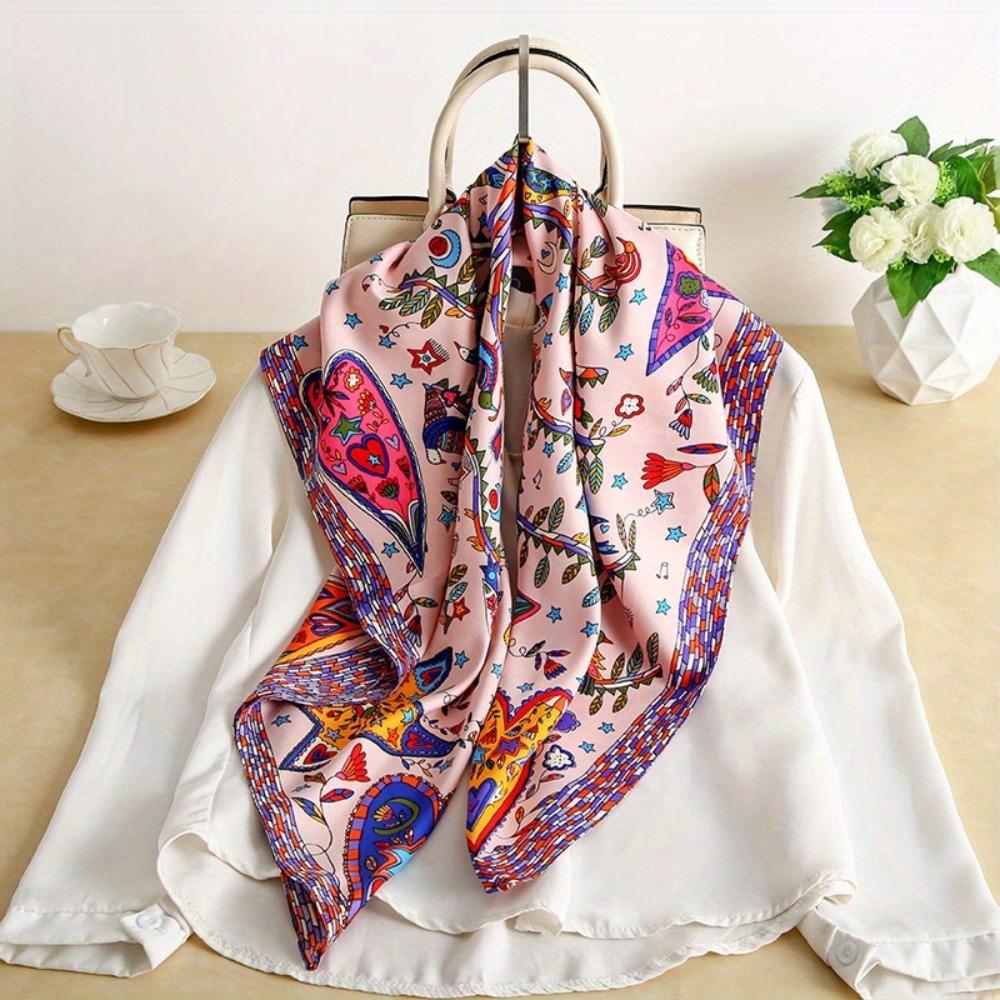90*90cm Square Scarf Luxury Print Hijab Bandana Fashion Shawls