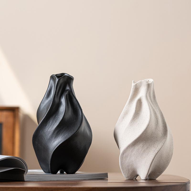 Kreative Wassertropfen Dreh-Muster Keramikvase High-End Heim Desktop Einfaches Dekoratives Ornament