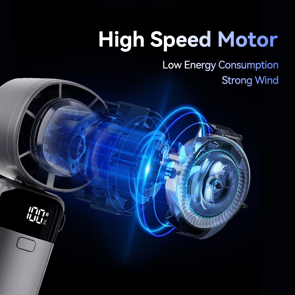 Portable ice compress fan 5-Speed Turbo Cooling 3 in 1 Handheld/Neck/Desk Fan USB Rechargeable Phone Holder & Makeup Fan 45dB