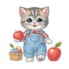 2D Flat Cat DIY Shaking Head Cat Apple Diamond Painting Desktop Decorations