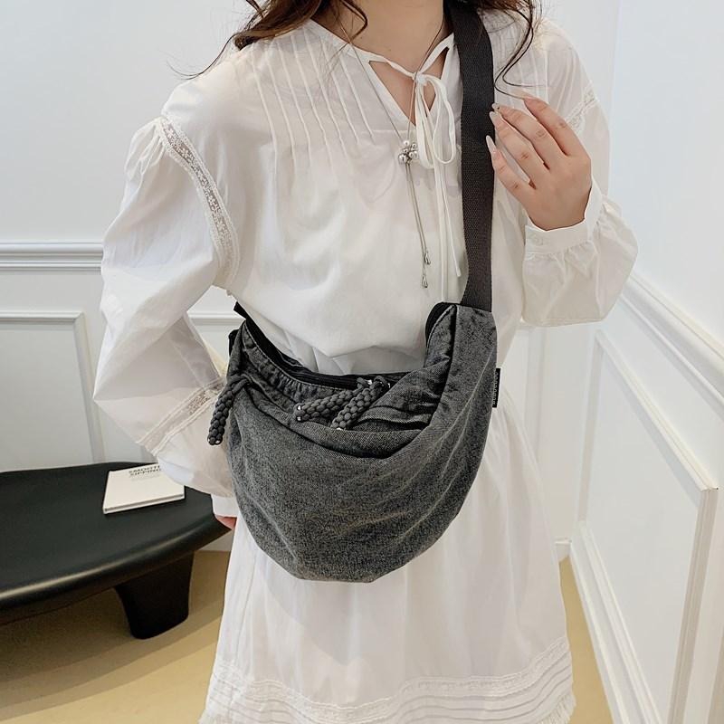 Light Denim Small Bag Women's Shoulder Crossbody Bag Commuter Dumpling Bag