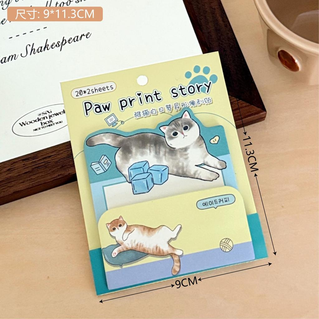 Kawai Stationery Childish Cat Daydream Series Stacked Notes Cartoon Hand Account  High Value Sticky Paper Office School Supplies