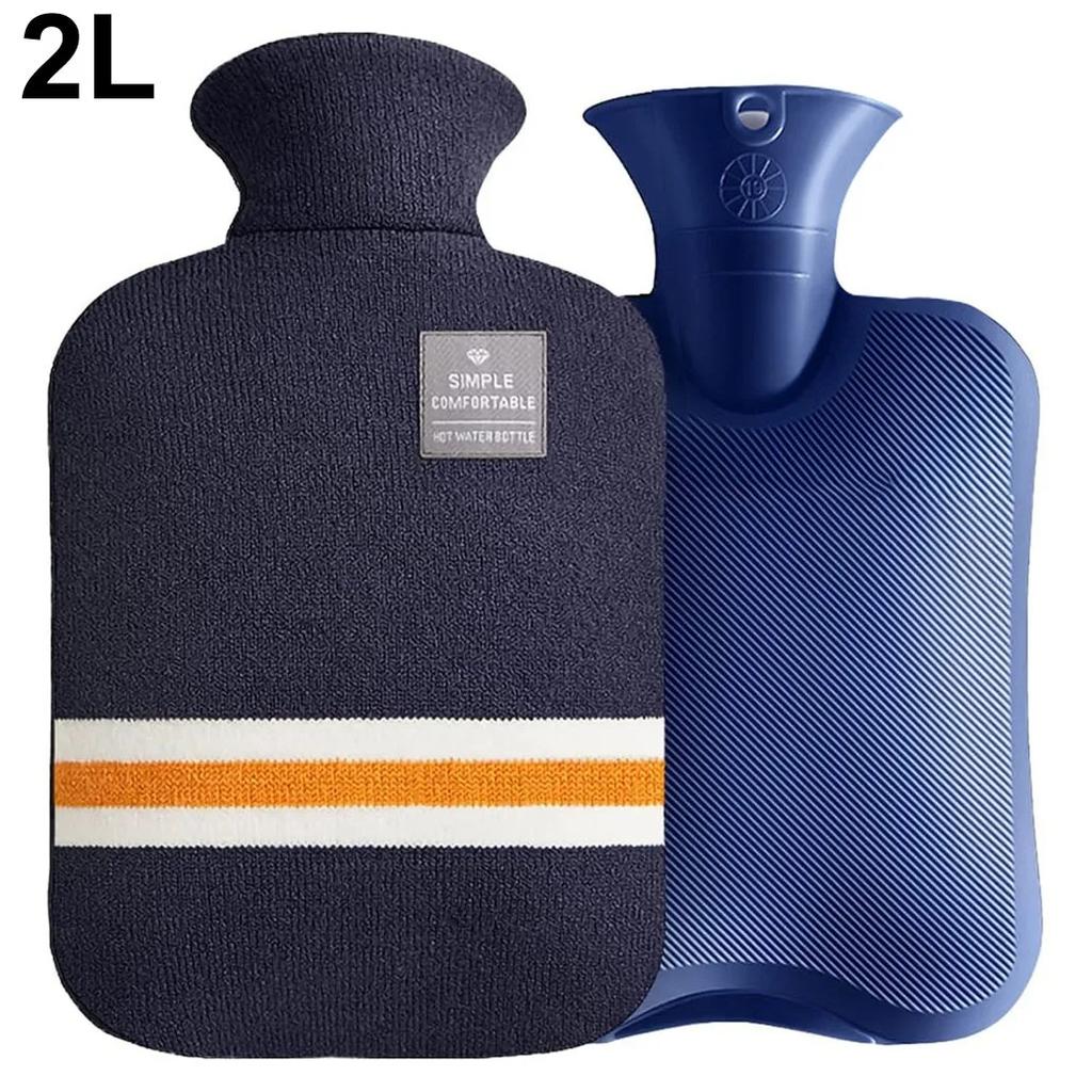 Hot Water Bottle with Knitted Cover Durable 1L/2L Hot Water Bag for Pain Relief Hot Cold Therapy Hand Feet Warmer Women Gifts