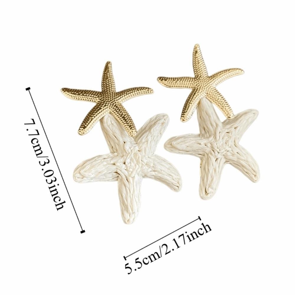 Elegant Starfish Earrings Personality Star Dangle Earrings Unique Starfish Ear Pendant  Vacation