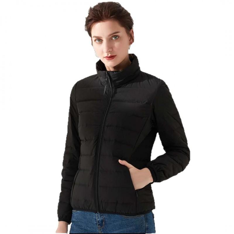 Womens Lightweight Short Down Jacket Fall Winter 2025 Hooded Warm Puffer Coat Size S-3XL