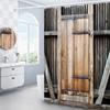 Retro Rustic Old Vintage Wood Doors Shower Curtain Set Country Rustic Barn Doors Farm Decor Fabric Bathroom Curtain Bath Screens