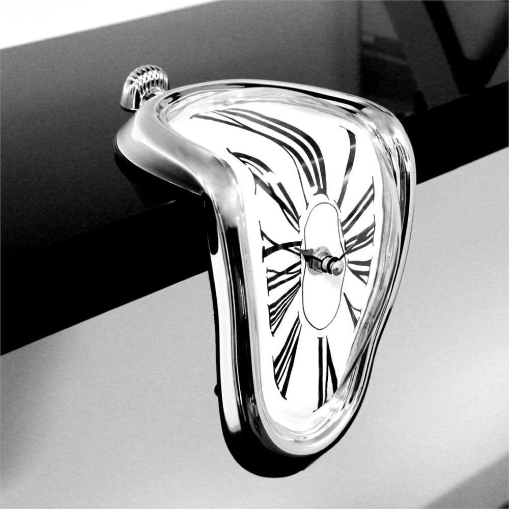 Fashion Home Art Design Wall Decor Silent Melting Clock Roman Numerals Hanging Wall