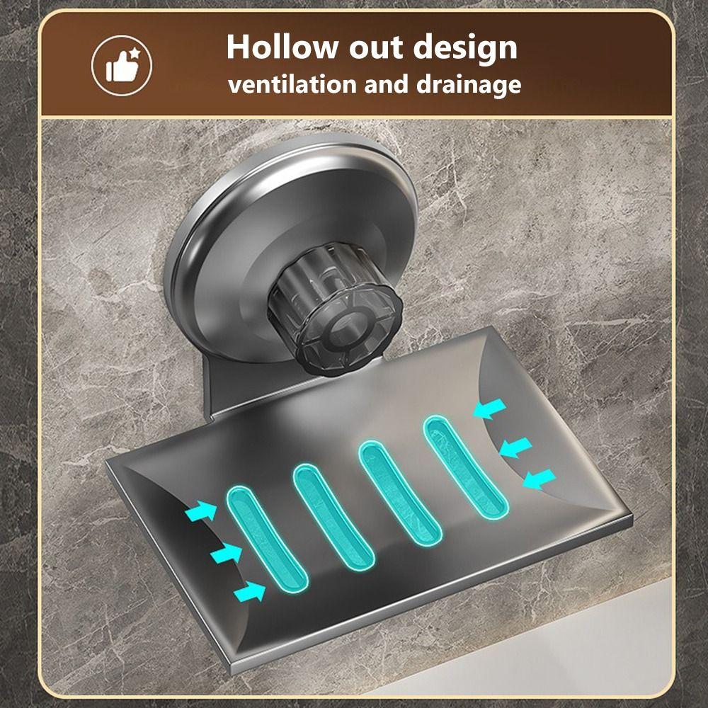 Wall Mounted Soap Box Suction Cup Soap Container Tray Soap Dish  Bathroom Kitchen Sink Organizer