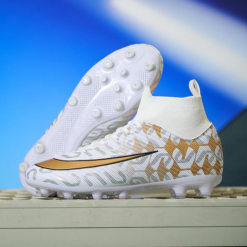 Large Size Football Shoes Men's High-top Teenage Students TF Broken Nails AG Long Nails Competition Training Sports Shoes