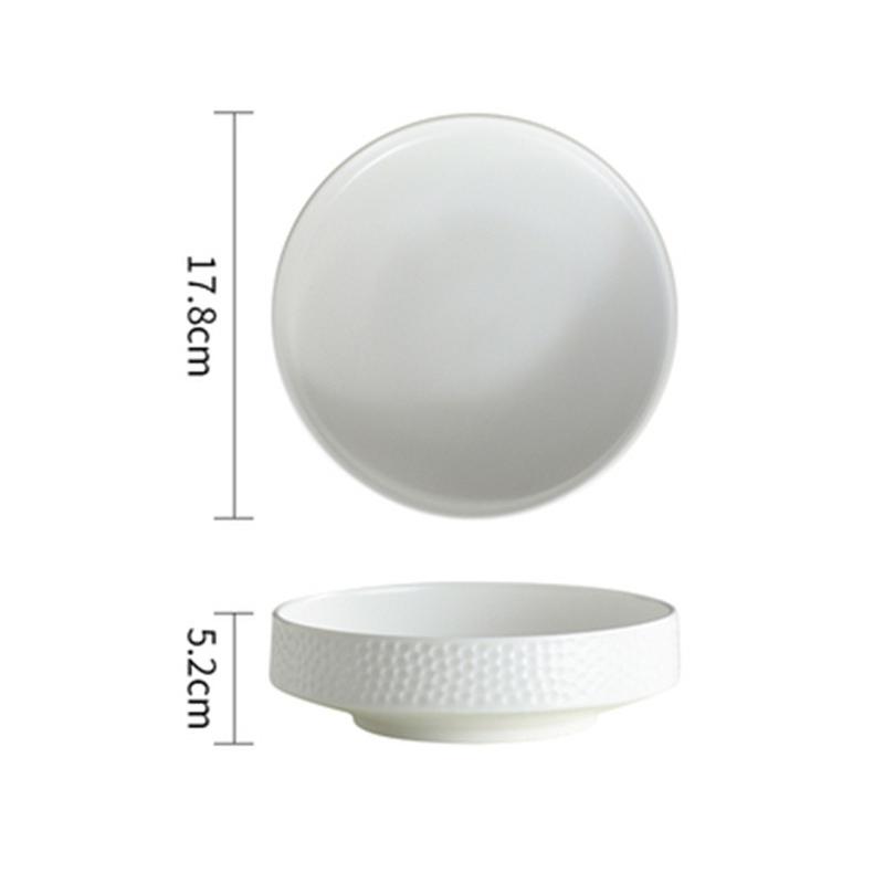 Gold-plated Ceramic Bowl Household Soup Bowl Salad Bowl Dessert Bowls Snack Bowls Restaurant Circular Solid Color Tableware