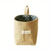 Desktop Storage Basket Jute Cotton Linen Bag Hanging Pocket Small Sack Sundries Storage Box With Handle Cosmetic Storage Bag