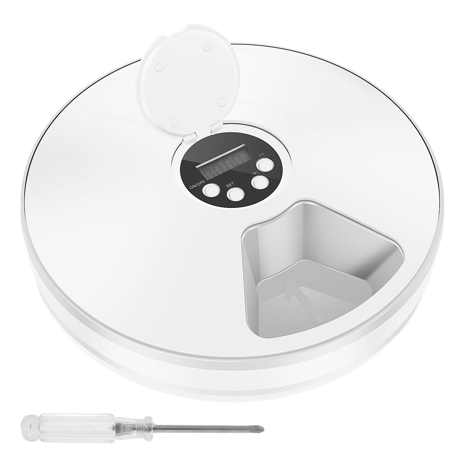 

Автоматическая кормушка для питомцев 6 ячеек 24-часовой таймер Устройство для кормления влажным/сухим кормом и лакомствами Питание от батареек Для кошек и собак Диспенсер для корма НОВИНКА белый